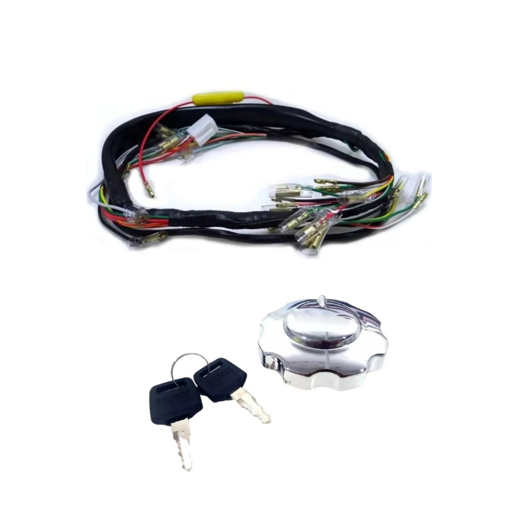 Chicote Elétrico Cg 125 83 84 85 86 + Tampa Tanque Cromada
