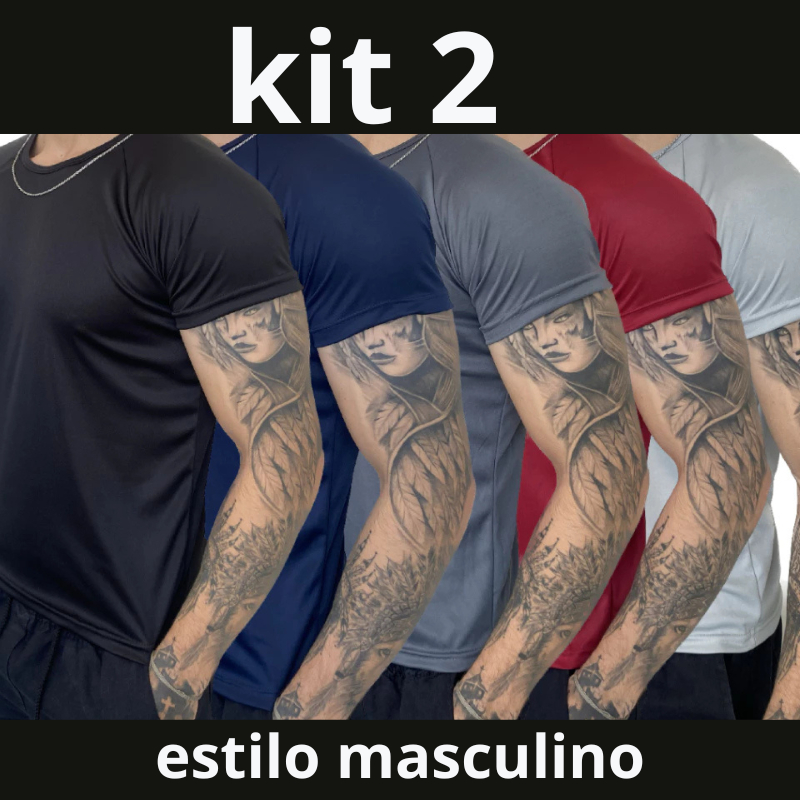 Kit 2 Camisas Dry Fit Academia Camiseta Musculação Treino Masculina