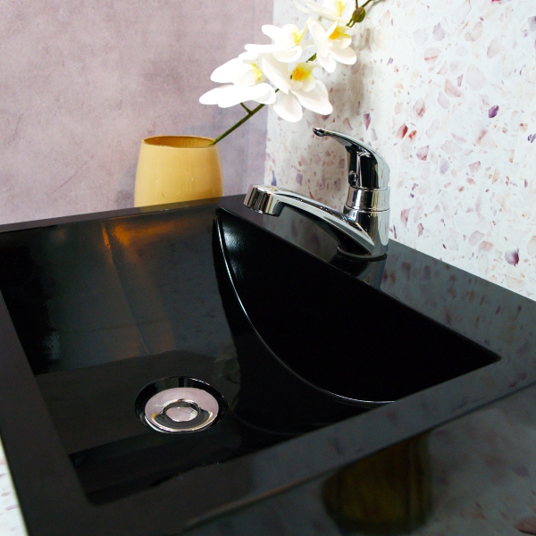 PROMOÇÃO Cuba de Apoio/ Sobrepor para Banheiro ou Lavabo Preta de Mármore Sintético 41 x 36,5cm em Oferta na Shopee