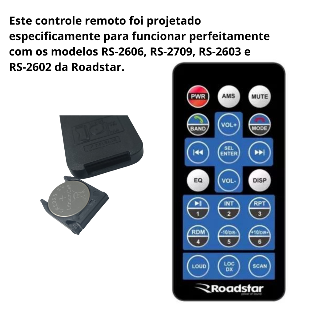 Controle Auto Radio Som Automotivo Roadstar 2606 2709 2603 2602