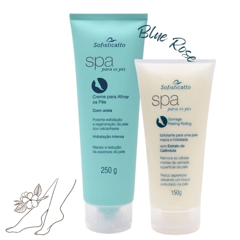KIT SPA PÉS Esfoliante Gomage Peeling 150G + Creme Hidratante Afina Pele 250G