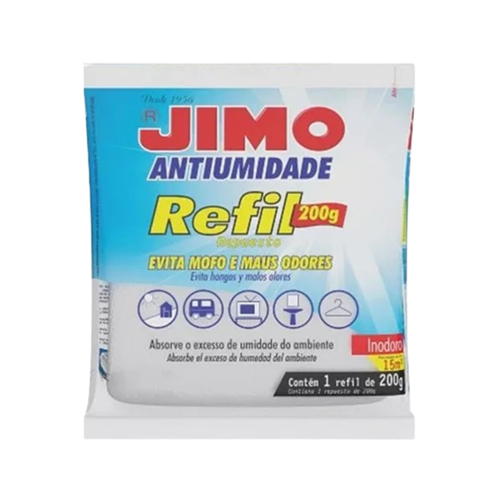 Refil Anti Umidade Jimo Evita Maus Odores E Mofo 200g Desumidificador Para Guarda Roupas