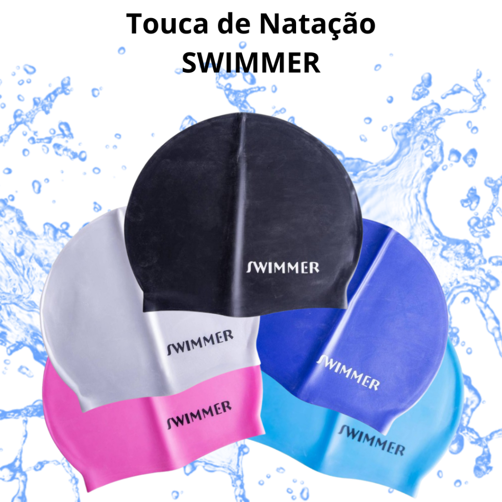 Touca para Natação de Silicone Impermeável Swimmer Lisa Adulta Juvenil em Oferta na Shopee