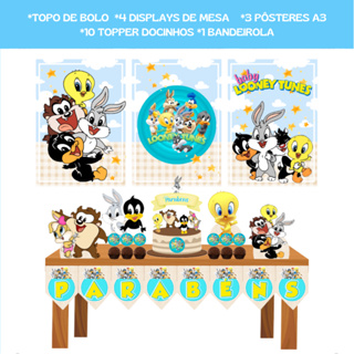 Kit Festa em Casa - Baby Looney Tunes - Só um Bolinho - Mesversário em Oferta na Shopee