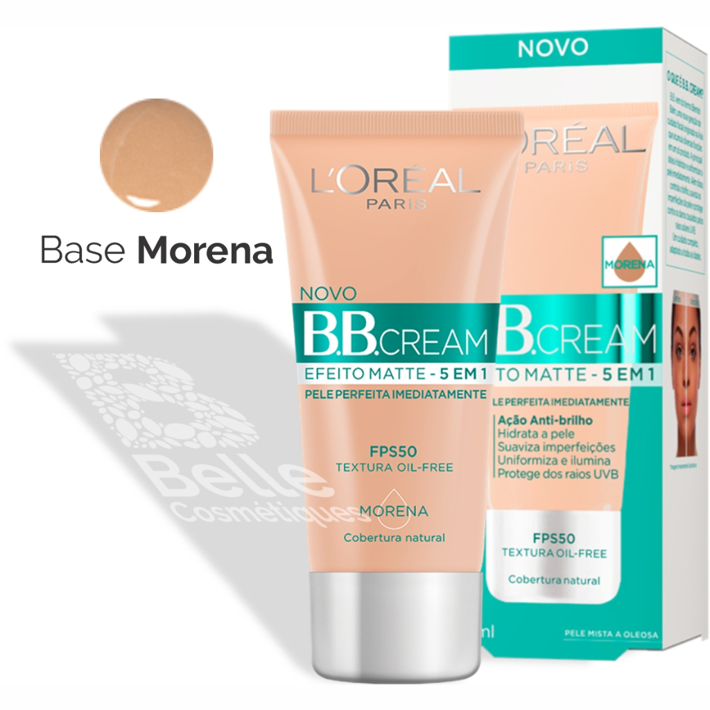 BB Cream Efeito Matte Base Morena 5 Em 1 - FPS 50 - Loréal Paris
