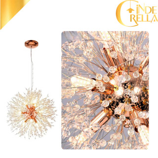 Luminária Pendente Dente de Leão Moderno Dourado Cromado Rosé Cristal Metal Cabo Ajustável Bivolt G9 em Oferta na Shopee
