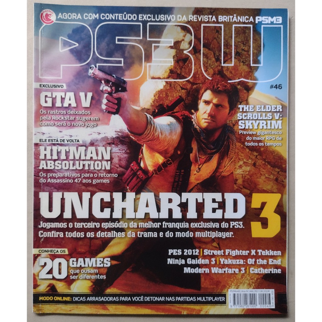 REVISTA PS3W 46 UNCHARTED 3 GTA V HITMAN ABSOLUTION THE ELDER SCROLLS V SKYRIM