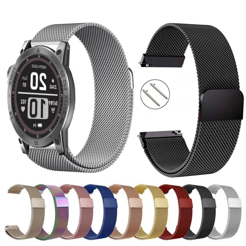 Pulseira de 22mm milanesa aço inox para Smartwatch North Edge Crossfit 3 de Engate Rapido