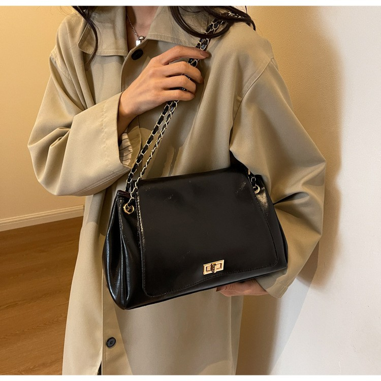 Bolsa Tote Feminina Bordô, Bolsa de Ombro Xadrez com Alça de Corrente, Bolsa Transversal m...