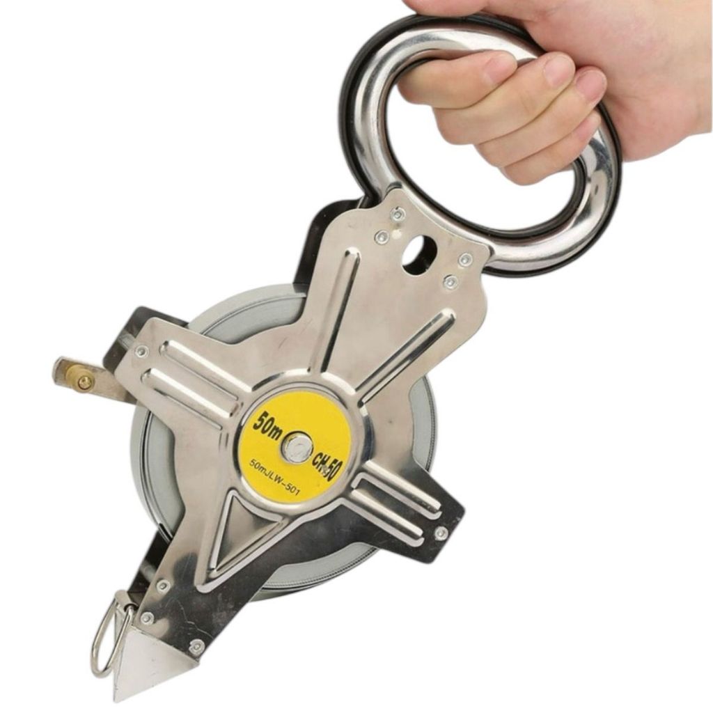 Trena Profissional Fita Métrica Em Aço Inox 50 Metros