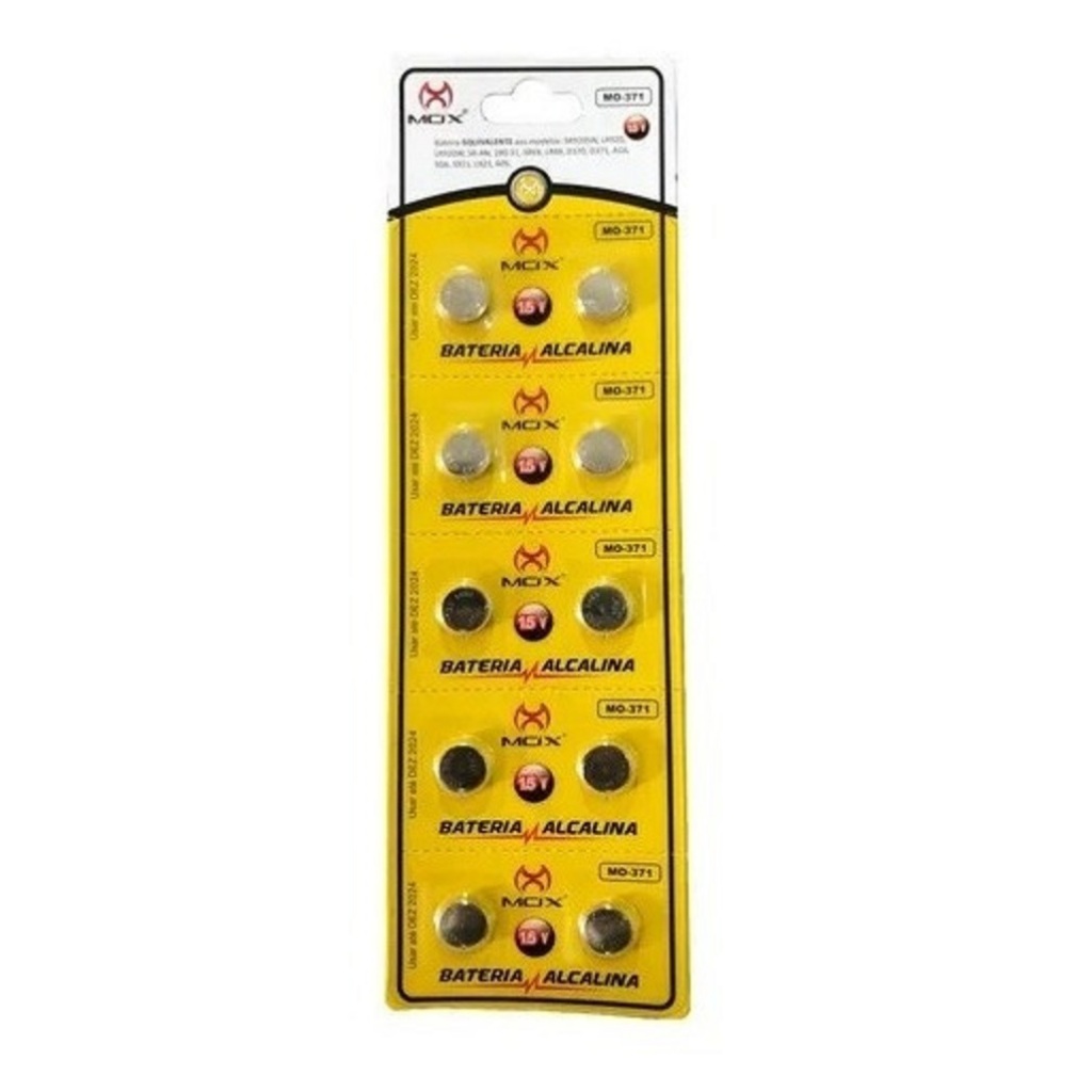 Cartela Bateria Mox MO-371 Alcalina Lr920 / 371 (Cartela c/10)