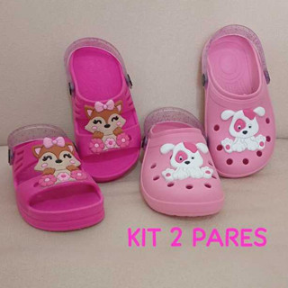 KIT INFANTIL - 2 PARES BABUCHE + PAPETE MENINA em Oferta na Shopee