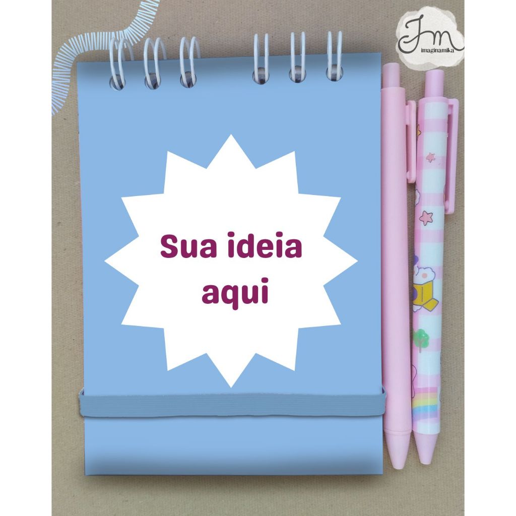 Caderneta A6 personalizada Nome/Palavra/Logo Presente Natal -Bloco de Anotações-lembrancinha-mimo-dia das maes bloquinho