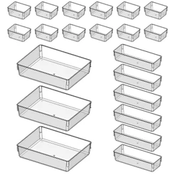 Kit de Organizadores Acrílico Cristal Modular Para Geladeiras Gavetas Armários e Maquiagens