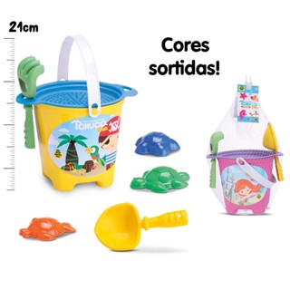 Kit Balde Baldinho Praia Brinquedo Infantil com Acessórios Férias 6 peças - Samba Toys