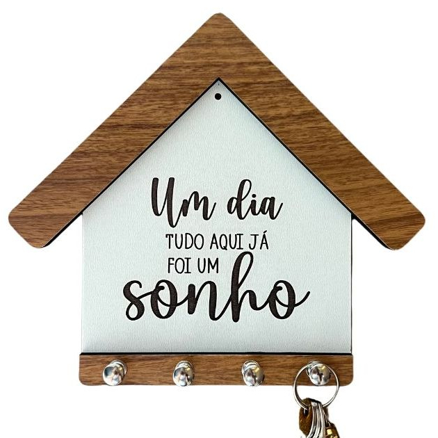 Porta Chaves De Parede Casinha Para Apartamento E Casa Lar Deus Jesus Frase Cristã Variada...