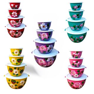 CONJUTO BOWLS DECORADO REDONDO 10 KIT DE 4 POTES em Oferta na Shopee