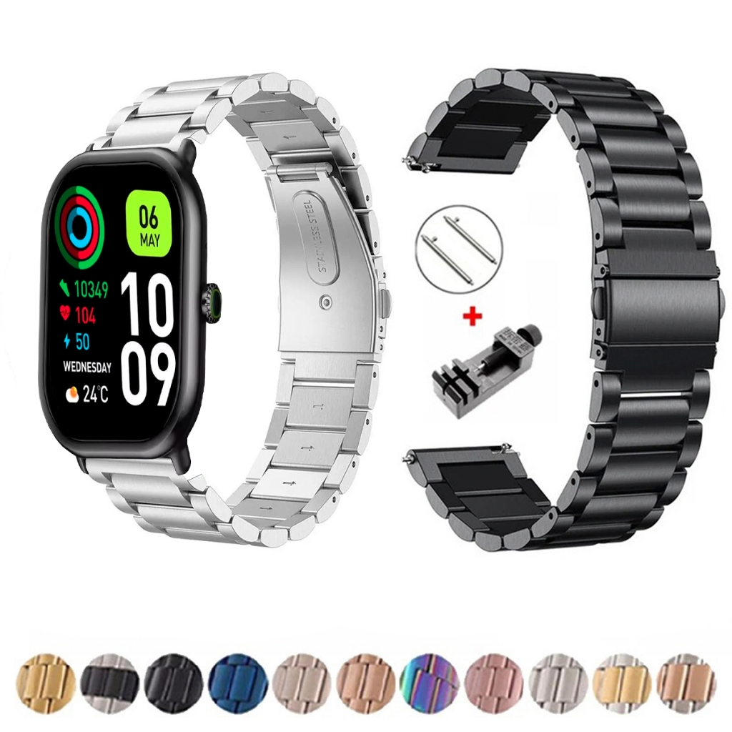 Pulseira de 22mm Metal Elos de aço inox para Smartwatch Zeblaze GTS 3 PRO de Engate Rapido