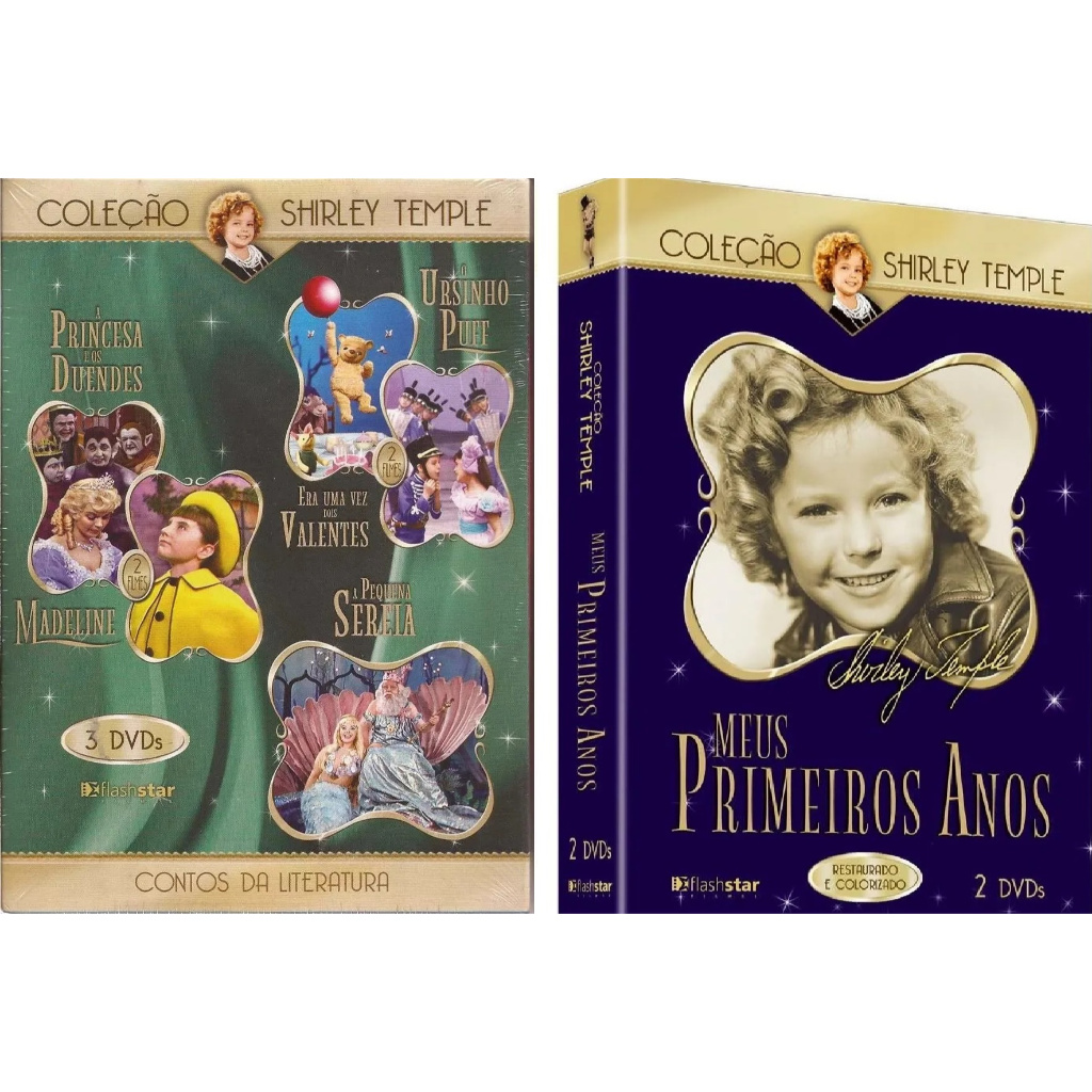 Shirley Temple Coleção Box em Dvd Primeiros Anos e Melhores Contos da Literatura Novo e Lacrado