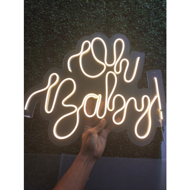 Luminária Led neon - Oh Baby 50x40cm led