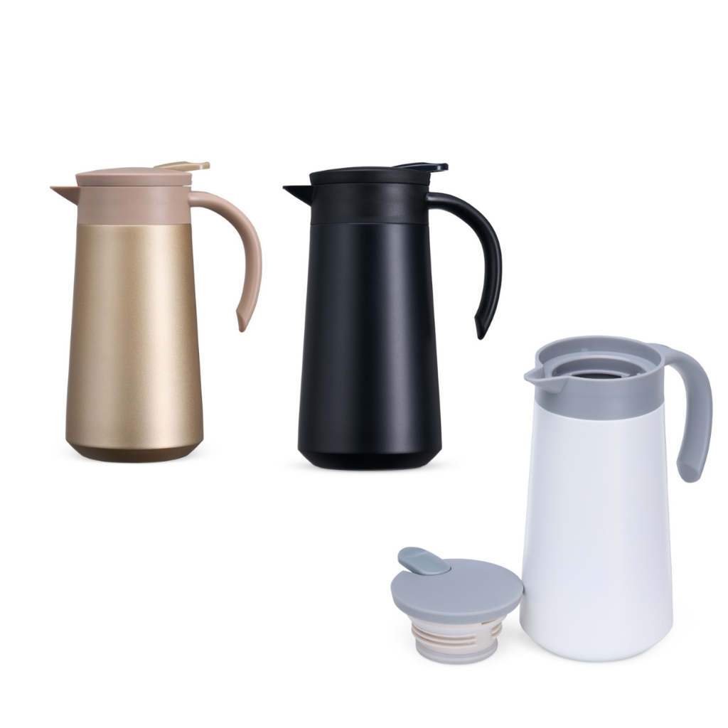 Bule Garrafa Térmica 800 ml inox 304 parede dupla tampa rosqueável com alavanca café leite chá em Oferta na Shopee