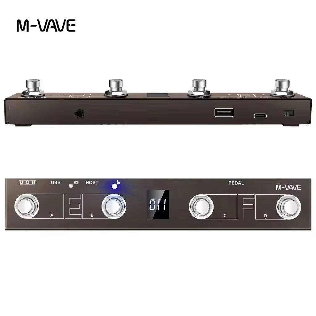 M-vave Chocolate Plus Wireless MIDI Controller Pro Keyboard 4 Buttons Foot switch Supports MIDI Host Interface Control em Oferta na Shopee