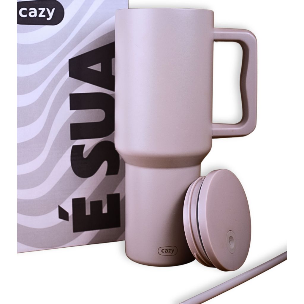 Copo Cazy Termico Inox 1.2l Canudo Grande.