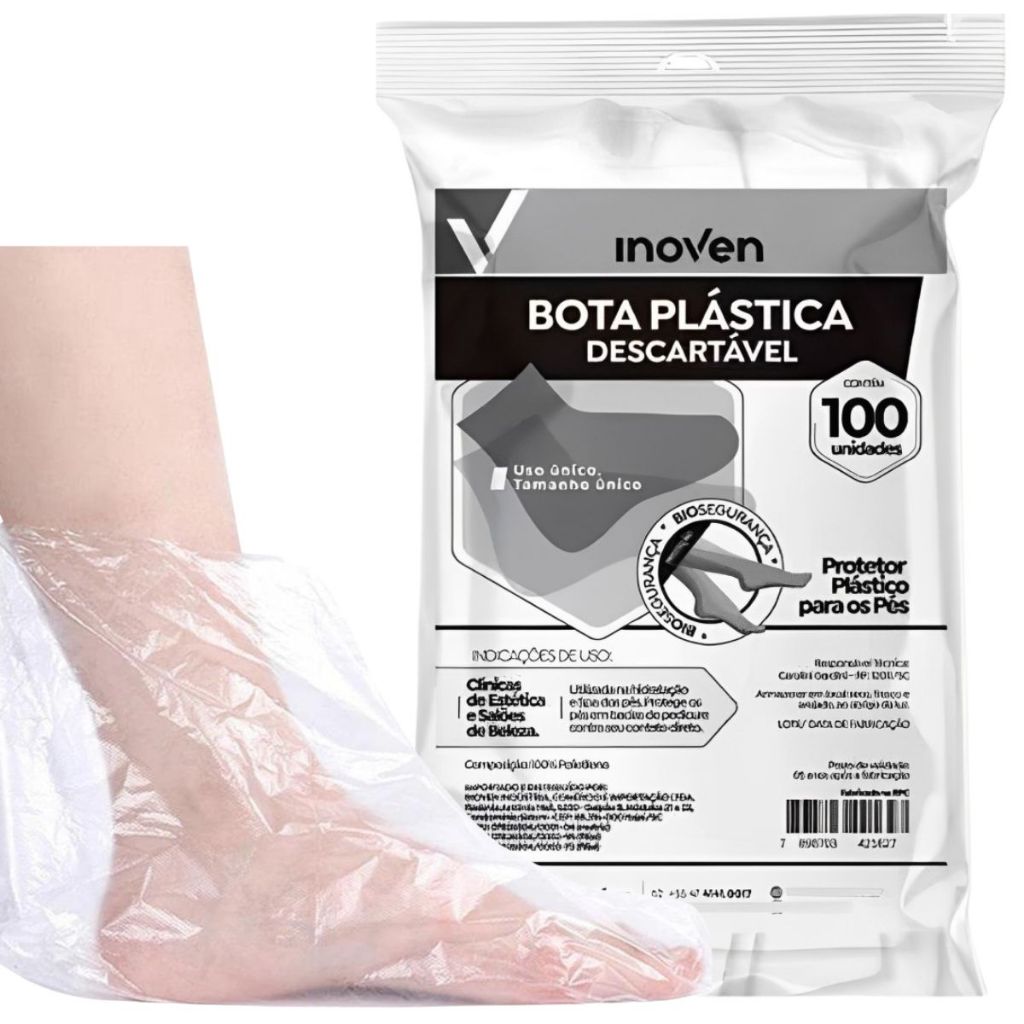 Botinha Plástica Descartável para Spa dos Pés Inoven