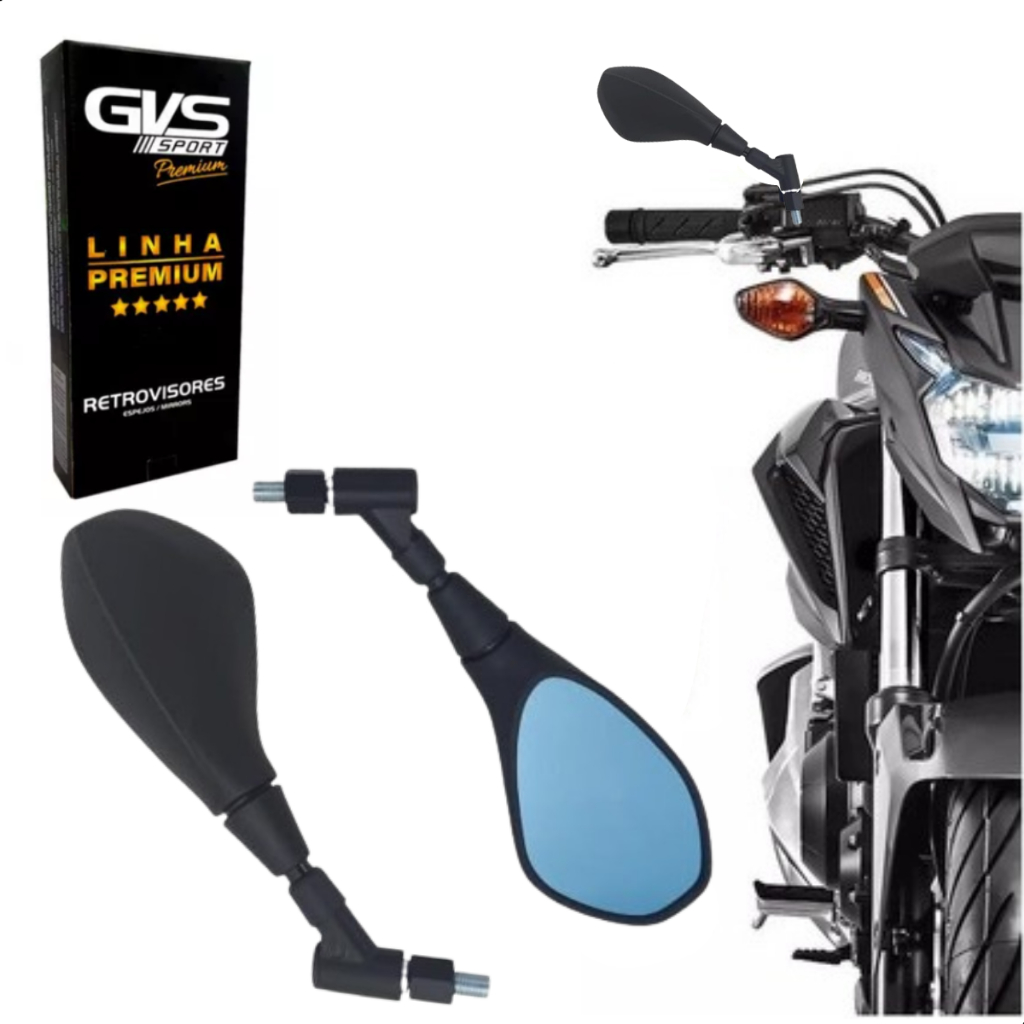 Retrovisor Gvs Giro 360 Bmw Gs650 F800 Lente Convexa Azul Rosca Para Yamaha em Oferta na Shopee