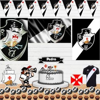 kit festa Aniversário Vasco da Gama Mêsversário, Menino ou Menina Vasco normal ou Vasco rosa