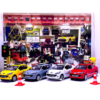 Miniatura carro Peugeot 207 Sedan，metal-abre as portas em Oferta na Shopee
