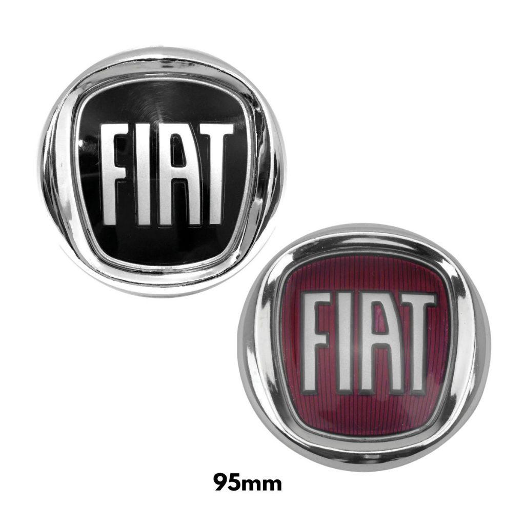 Emblema Logo Fiat Grade MOBI  DOBLO PUNTO STRADA UNO e Porta Mala DOBLO IDEA - 95mm Preto/ Vermelho