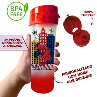 Garrafa Squeeze de Água Homem Aranha Personalizada com Nome em Oferta na Shopee