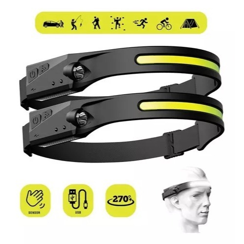 KIT 3 Lanterna de Cabeça Recarregável Led Corpo Motion Camping Torch Light Lamp Com Usb LE-5416