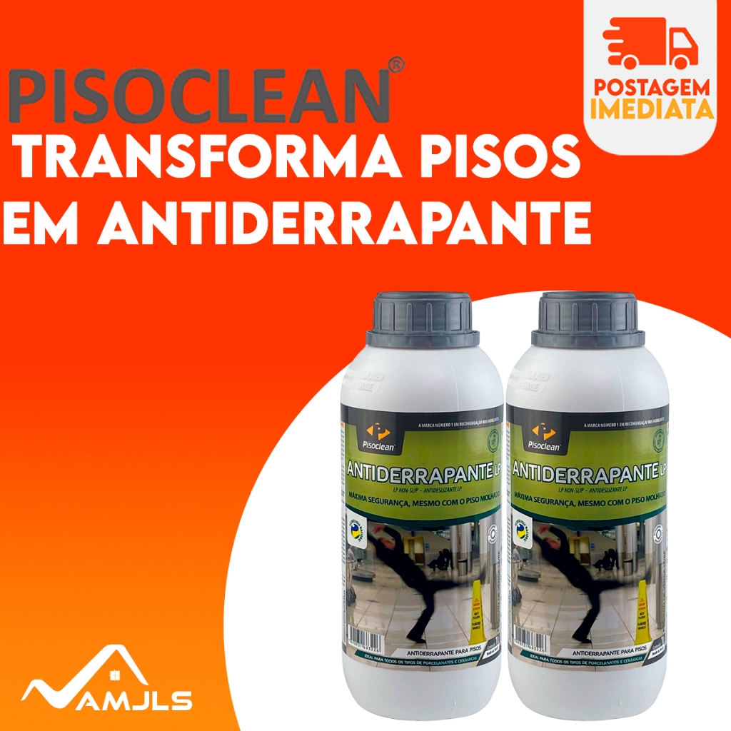 Antiderrapante Lp 1l Pisoclean Para Piso Escorregadio Kit 2