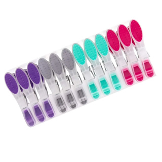 Grampo Roupa Emborrachado C/ 24 Pregador Prendedor Grande Não Amassa Com 24 Unidades Colorido em Oferta na Shopee