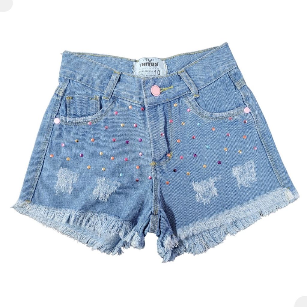Short Jeans Claro Menina Infantil Criança Juvenil Passeio Aniversário Presente Férias Festa Short