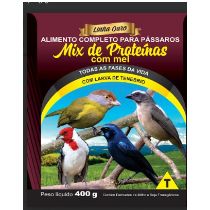 Mix de Proteina 400gr - Farinhada de Insetos para Pássaros Raposo Nutrição