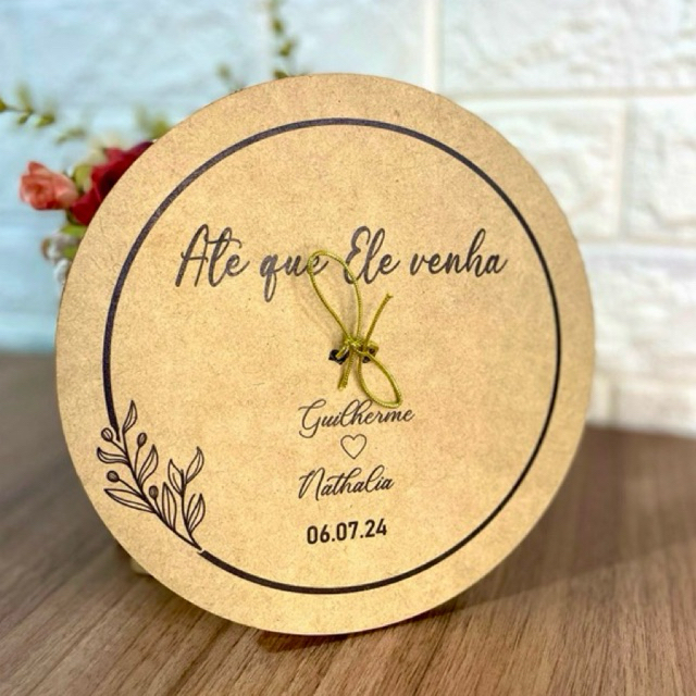 Porta alianças personalizado para casamento com impressão uv