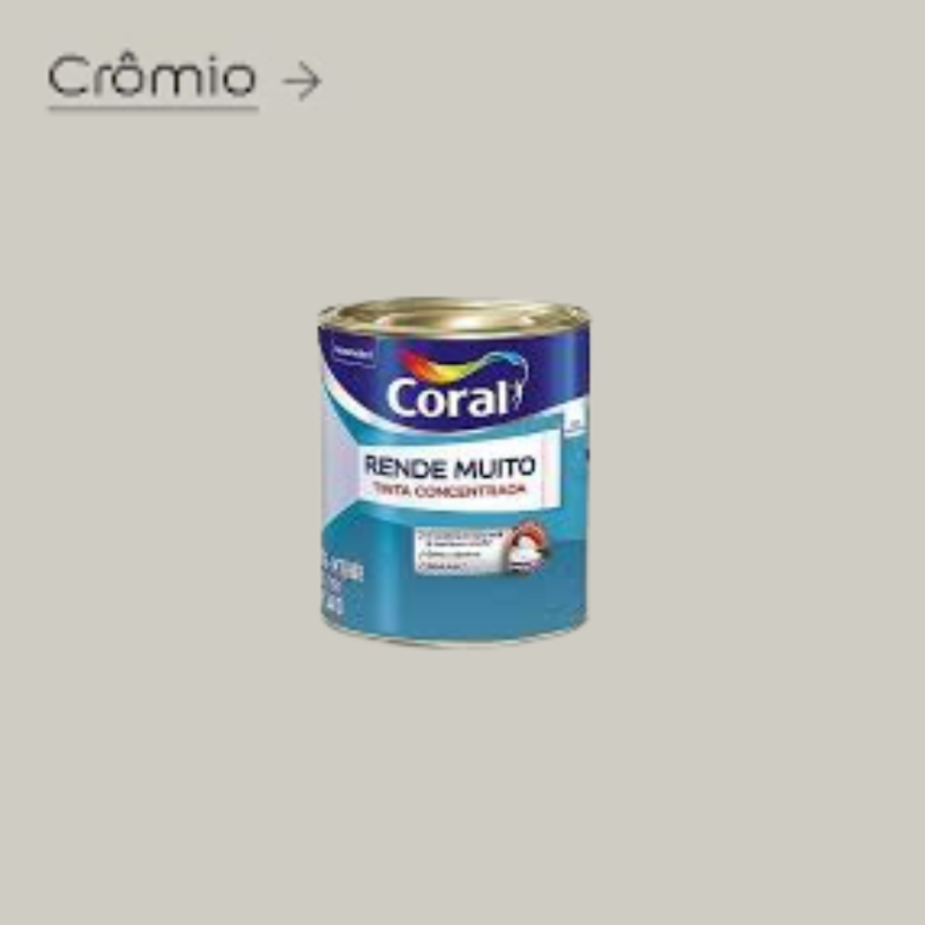 Tinta Coral Rende Muito Cromio Paredes e Tetos  800ML em Oferta na Shopee