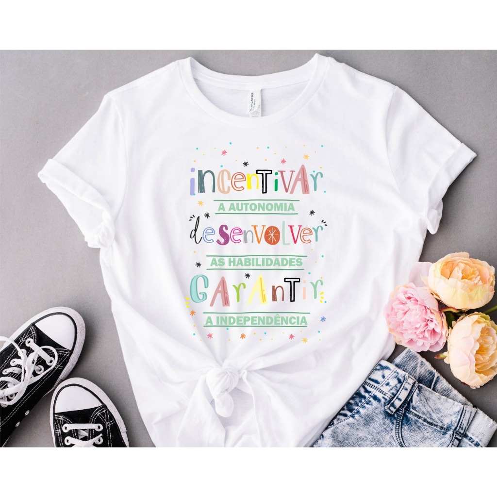 Blusa T-shirt Feminina Educação - Professora - Inclusão