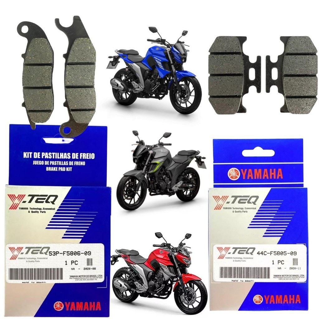 KIT PASTILHA FREIO Y-TEQ ORIGINAL YAMAHA FAZER 250 FZ25 2016 A 2025 — imagem 2 de 2