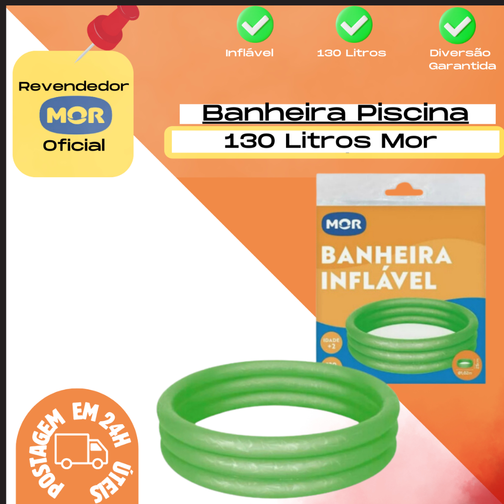 Piscina Banheira Inflável 130 Litros Mor Envio Imediato Redoonda em Oferta na Shopee