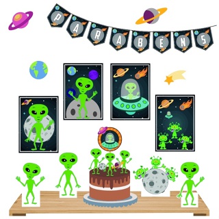 KIT FESTA DECORAÇÃO - ET ALIENS em Oferta na Shopee