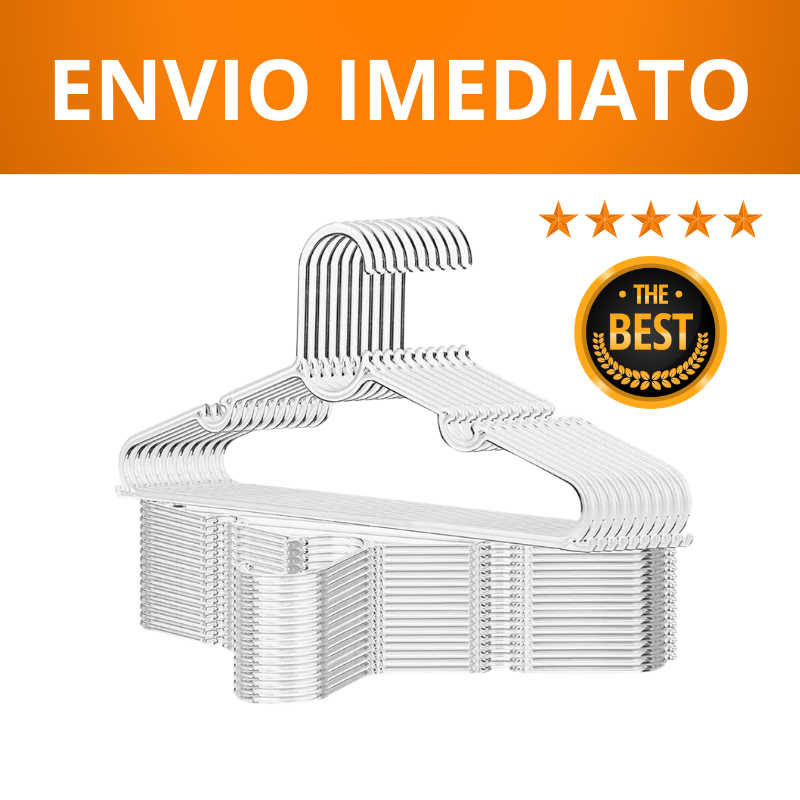 Cabide Adulto Acrílico Transparente Kit Cabides Reforçado Organizar Roupas