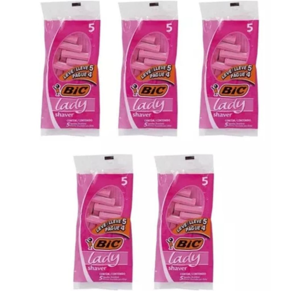 Aparelho De Barbear Lady Shaver Bic- 5 Pacotes C/5 Unid Cada em Oferta na Shopee
