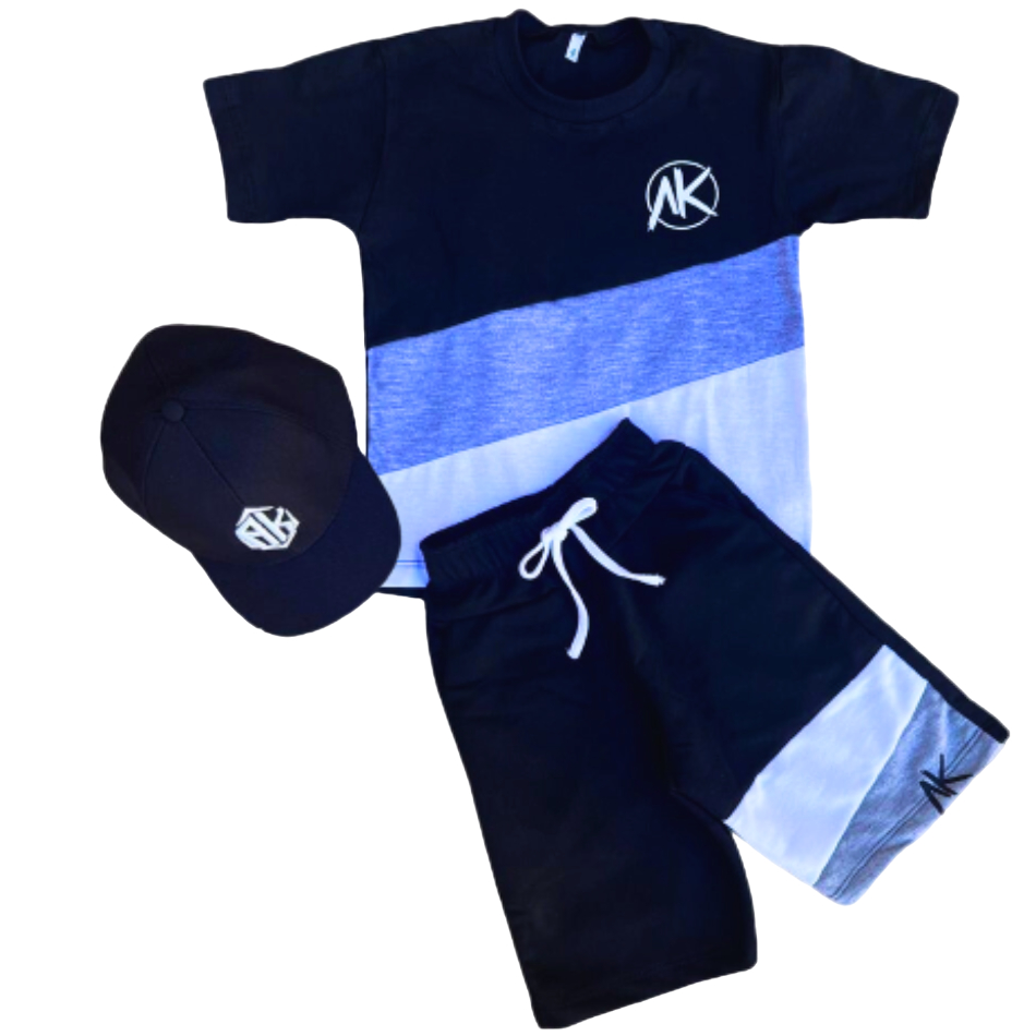 Conjunto Mascolino Infantil Juvenil Kit 3 Peças Camisata e Blusa e Boné Novidades 2023