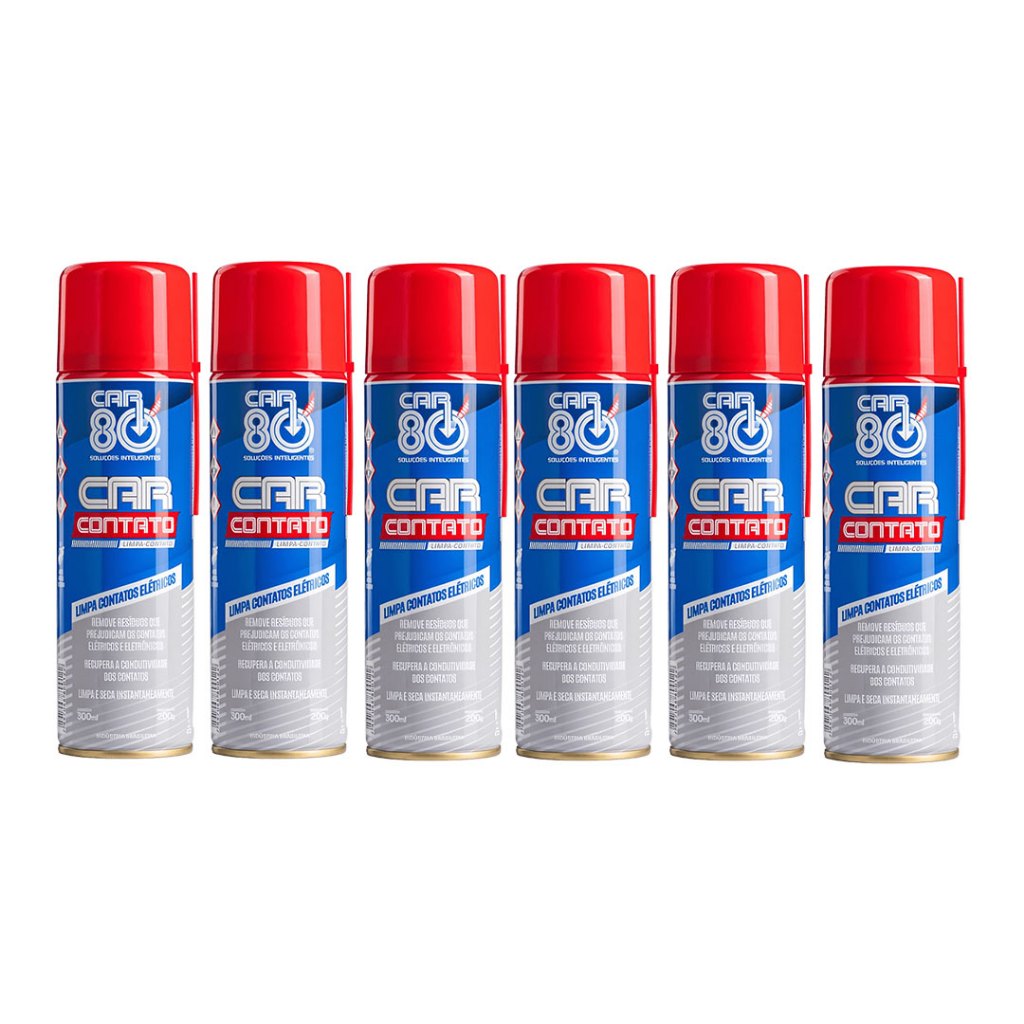 6 Unidades Limpa Contato Elétrico Eletrônico Spray Uso Geral Car80 300ml