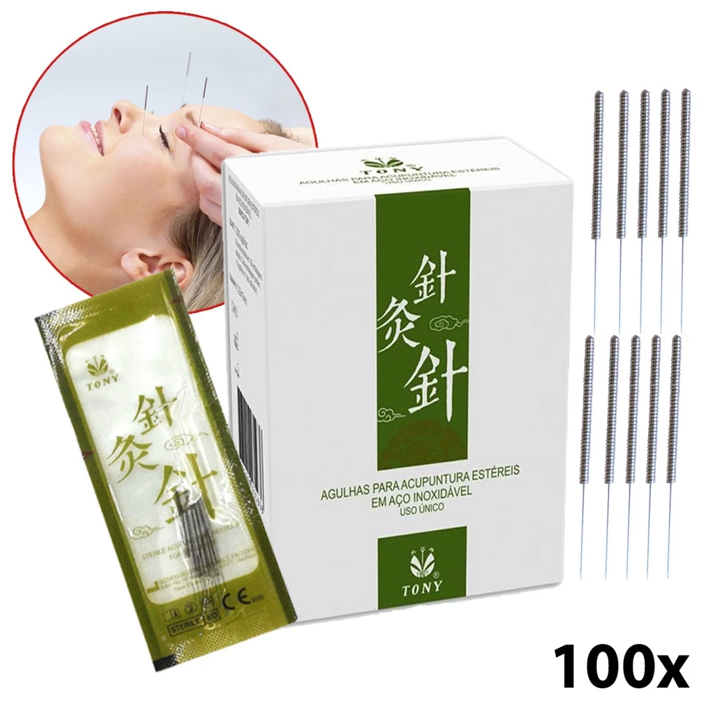 Kit 100 Agulhas Tony Sistêmica Para Acupuntura