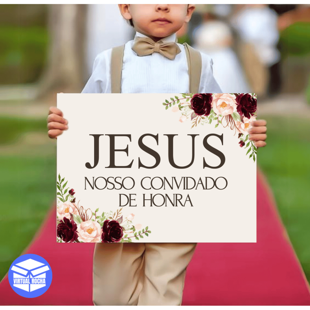Placa Decorativa Casamento Jesus Nosso Convidado de honra em Oferta na Shopee